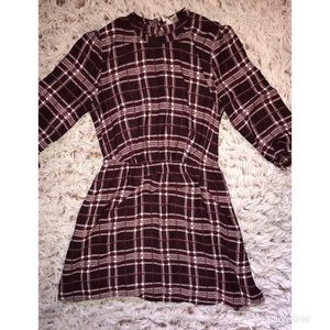 Maroon Plaid Dress